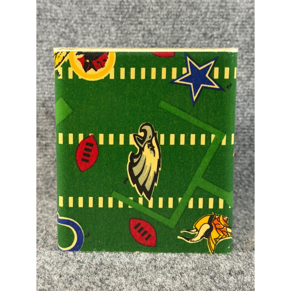 Vintage NFL Football Team Logos Tissue Box Cover Green Field Sports Decor